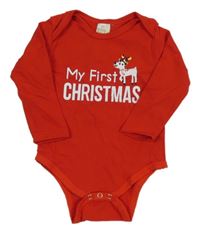 Červené vánoční body s nápisy a sobem KIDS TALES