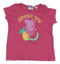 Tmavorůžové tričko s Peppa Pig 