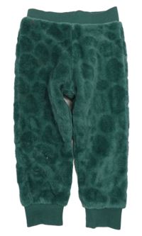 Smaragdové vzorované plyšové nohavice F&F