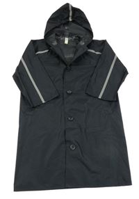 Čierny šušťákový nepromokavý kabát s kapucňou woolworths