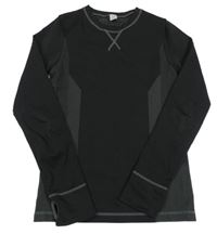 Čierne thermo tričko s pruhmi a vzorom YIGGA