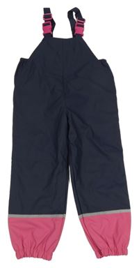 Tmavomodro/růžové nepromokavé laclové podšité kalhoty Kiki&Koko