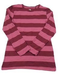 Vínovo-tmavoružové pruhované tričko Y.F.K.