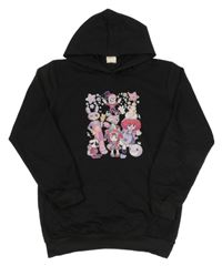 Čierna mikina s potlačou a kapucňou