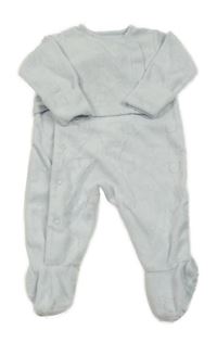 Svetlomodrý zamatový overal s medvedíkmi Mothercare