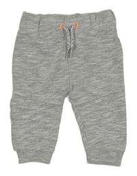 Sivé melírované tepláky s nápisom a smajlíkom C&A