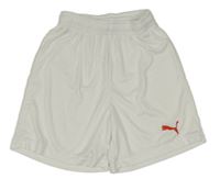 Biele funkčné športové kraťasy s logom PUMA