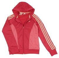 Malinovo-ružová prepínaci športová mikina s kapucňou Adidas