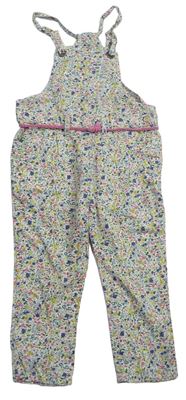 Farebné kvetované plátenné na traké nohavice Zara