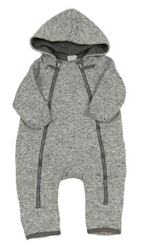 Sivá melírovaná pletená kombinéza s kapucňou H&M