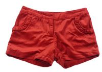 Červené zamatové chino kraťasy Next