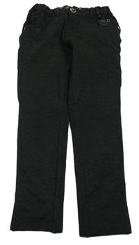 Antracitové melírované teplákové skinny nohavice Inextenso