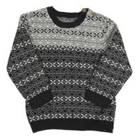 Sivo-antracitový vzorovaný sveter zn. Nutmeg