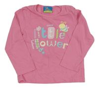 Ružové tričko s nápisom a včelou Topolino