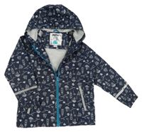 Tmavomodrá nepromokavá bunda s loďkami a kapucňou Lupilu