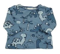 Modrošedé tričko s dinosaurami Next