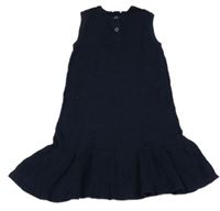 Tmavomodré svetrové šaty s gombíkmi Next