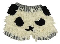 Smetanové pletené kraťasy s pandou