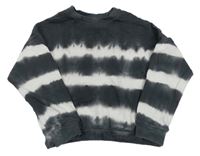 Antracitovo-svetloružová pruhovaná oversize mikina s vreckom F&F