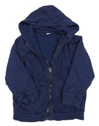 Tmavomodrá prepínaci mikina s kapucňou Tu