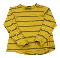 Okrovo-černé pruhované triko George