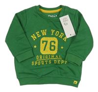 Nové - Zelená mikina s nápisom a číslom F&F