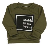 Khaki mikina s nápisom