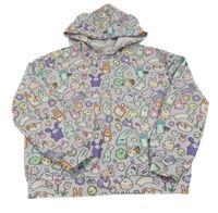 Lila mikina s králikmi a kapucňou Shein