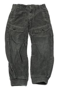 Tmavosivé menšestrové cuff nohavice s vreckami George