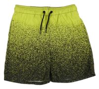 Limetkovo-čierne skvrnité plážové kraťasy Chapter Young