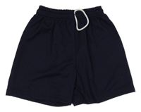 Tmavomodré rebrované športové kraťasy