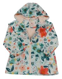 Mátová květovaná šusťáková jarní bunda s kapucí George