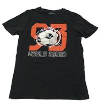 Čierne tričko s futbalovým loptou H&M