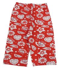 Červené elastické kraťasy s obrázkami