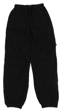Čierne ľahké cuff nohavice Shein
