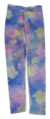 Modro-růžovo-žluté vzorované sportovní legíny Primark