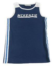 Petrolejovo-biele športové tielko s logom McKenzie
