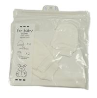 3 set - Bílá čepice + 2x bílé rukavice Dunnes Stores 