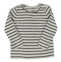 Bielo-čierne pruhované rebrované tričko zn. M&S