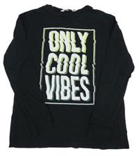 Černé triko s nápisy H&M