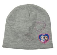Šedá pletená čepice s nášivkou - Frozen