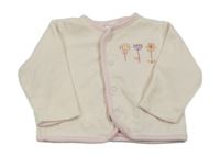 Smetanovo-ružová prepínaci mikina s výšivkami květů C&A