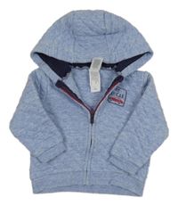 Modrá prešívaná prepínaci mikina s kapucňou C&A