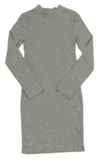 Sivé rebrované šaty New Look