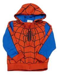 Červeno-modrá vzorovaná prepínaci mikina s kapucí - Spiderman Marvel