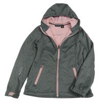 Sivá melírovaná softhellová bunda s kapucňou Active touch