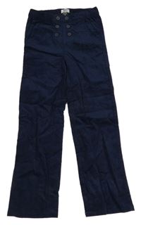 Tmavomodré skinny manšestráky s gombíkmi Lily & Dan