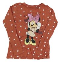 Cihlové puntíkaté triko s Minnie Disney