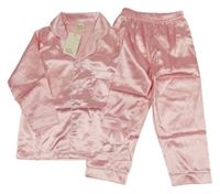 Nové - růžové saténové pyžamo 