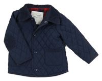 Tmavomodrá šusťáková prošívaná lehce zateplená bunda Nutmeg